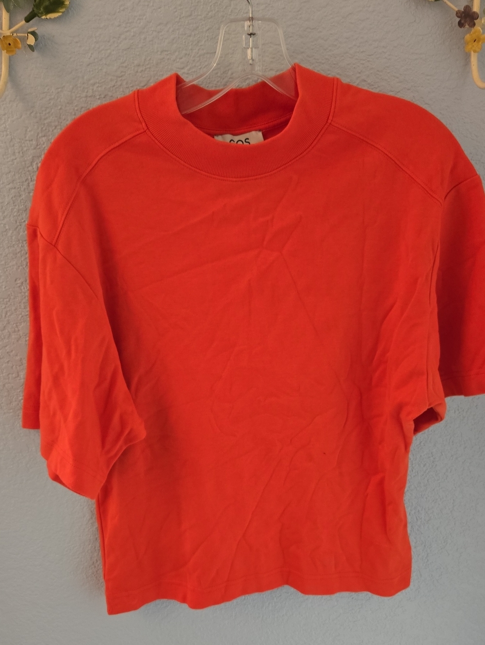 COS Short-Sleeve Crewneck T-Shirt - Orange